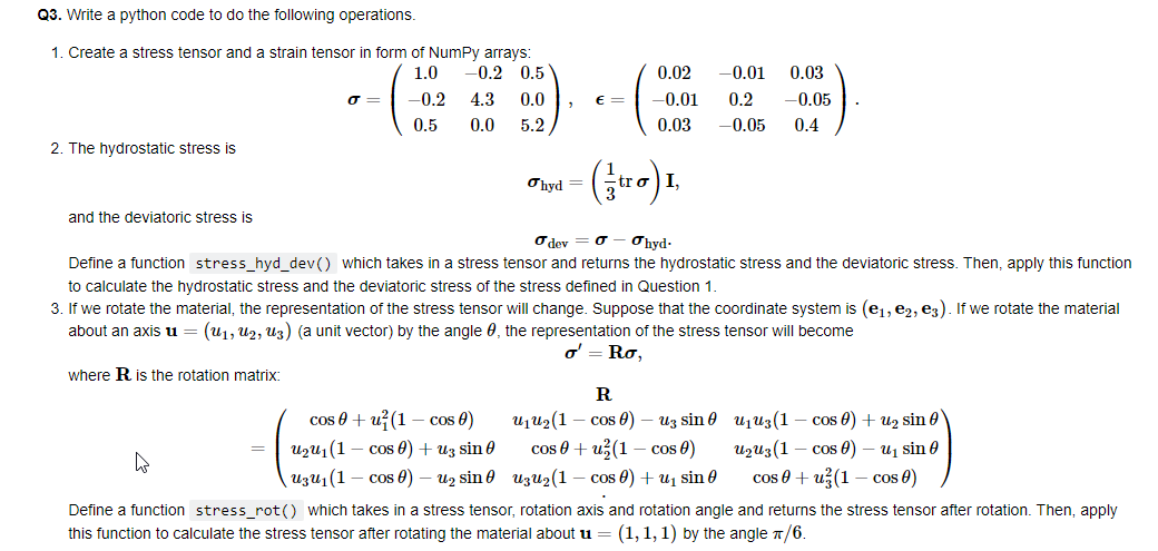 Q3. Write a python code to do the following | Chegg.com
