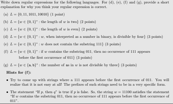 Solved = = = Write down regular expressions for the | Chegg.com
