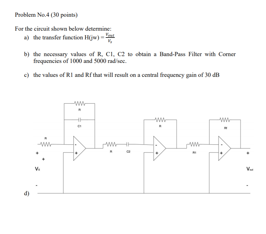 Solved Problem No.4 (30 points) For the circuit shown below | Chegg.com