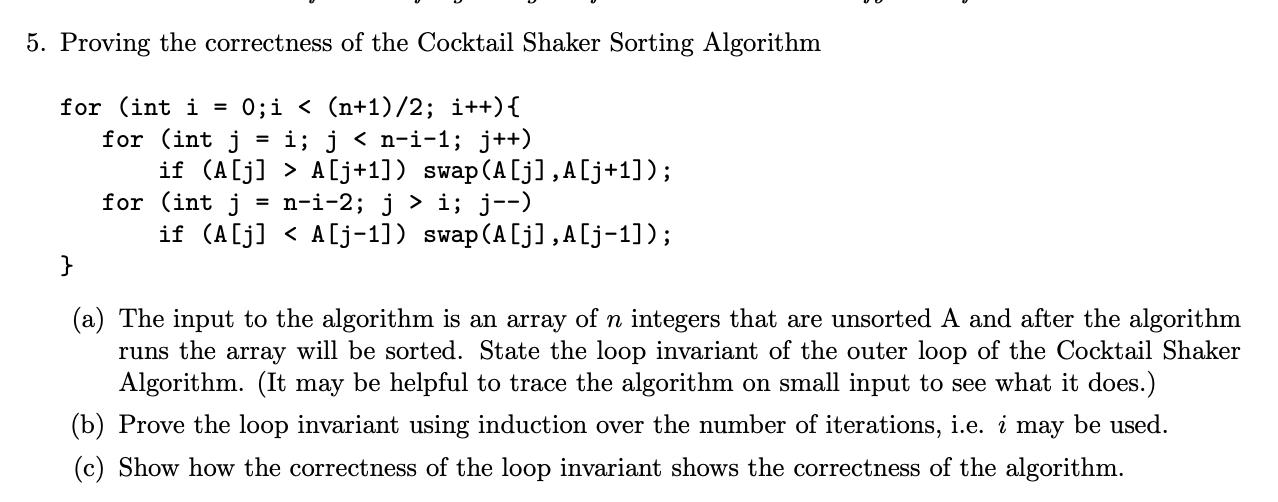 5. Proving the correctness of the Cocktail Shaker