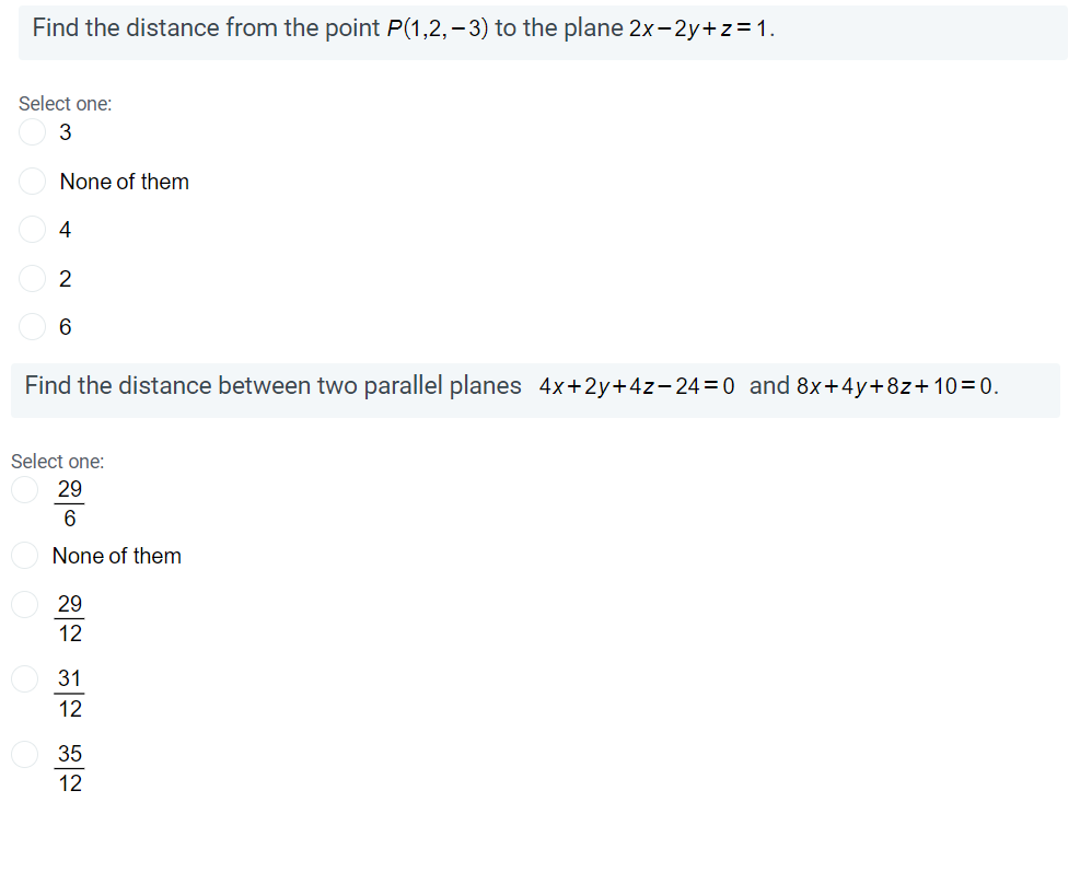 Solved Find the distance from the point P(1,2,-3) to the | Chegg.com