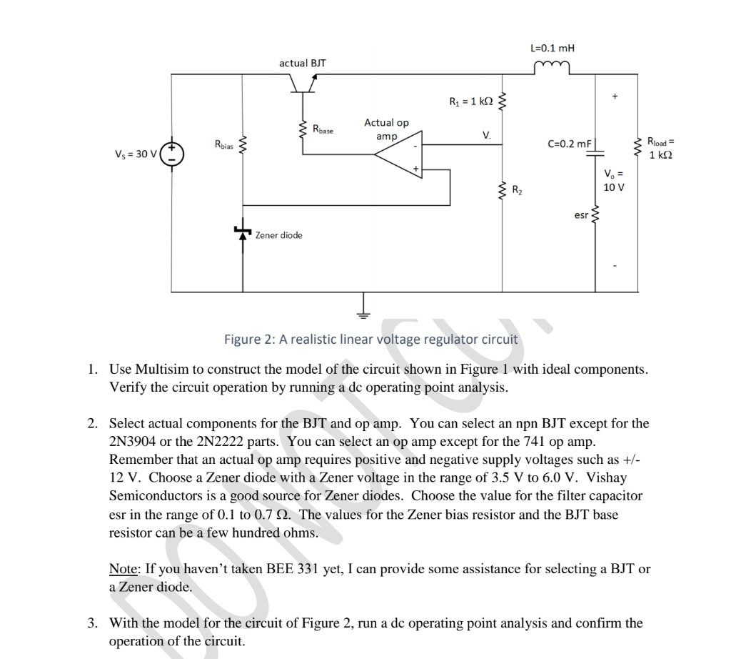 Solved L 0 1 Mh Actual Bjt R1 1 Kg Rbase Actual Op Amp Chegg Com