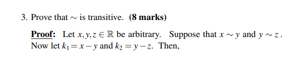 Solved Let The Relation ∼ On R Be Defined By X∼y Iff X−y∈z