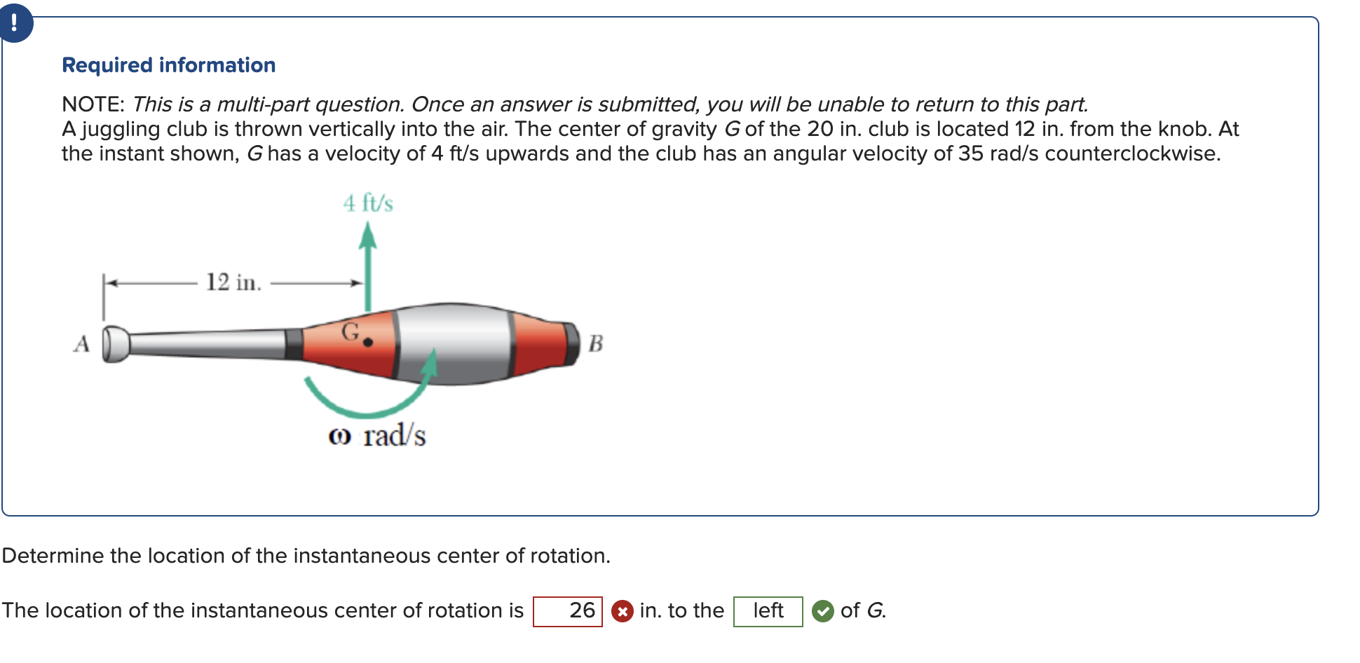 Solved A juggling club is thrown vertically into the air. | Chegg.com
