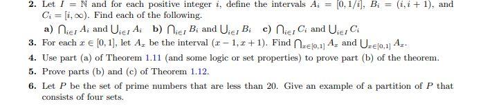 Solved 2. Let I = N and for each positive integer i, define | Chegg.com