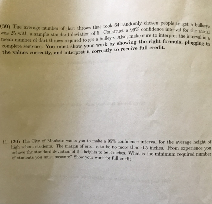 Solved verage number of dart throws that took 64 randomly