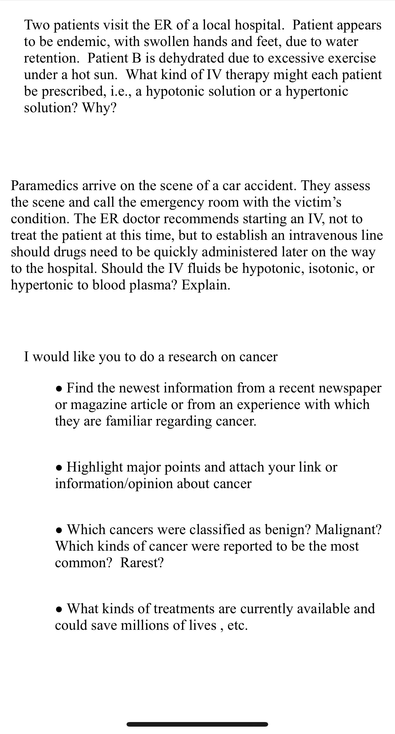 Solved Two patients visit the ER of a local hospital.