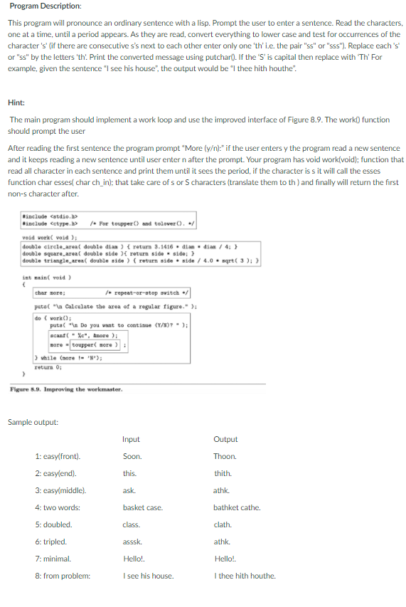 Solved Program Description: This program will pronounce an | Chegg.com
