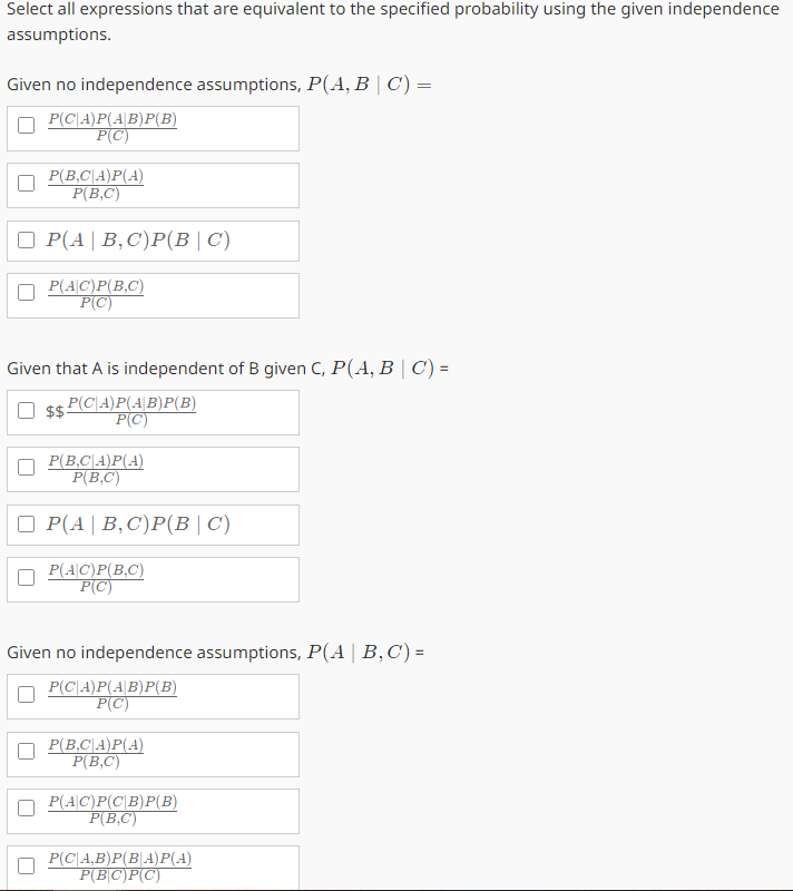 Solved Select all expressions that are equivalent to the | Chegg.com
