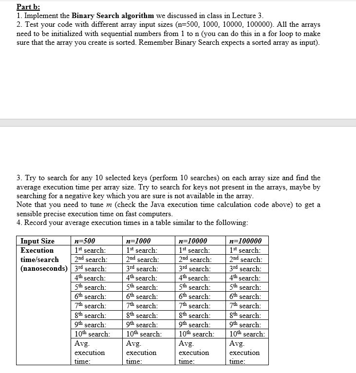 Exercise II (preferably use Java in solving this | Chegg.com