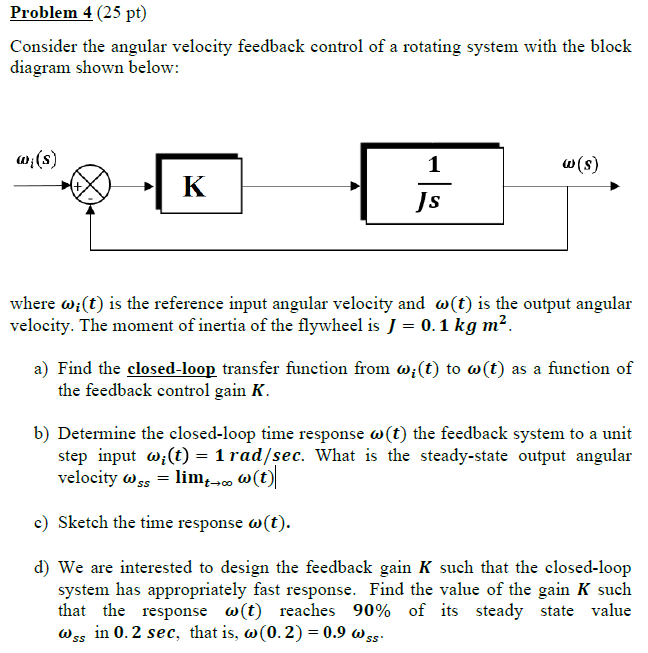 Solved Problem 4 (25 pt) Consider the angular velocity | Chegg.com