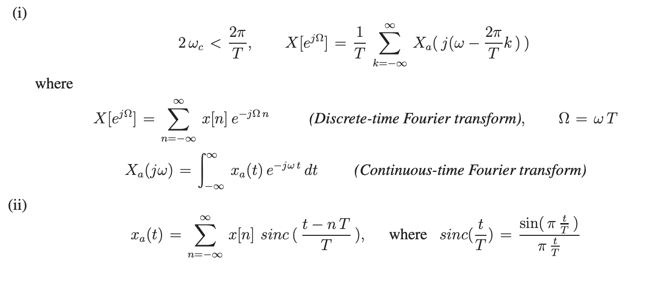 Solved The Nyquist Shannon Sampling Theorem Is A Theore Chegg Com