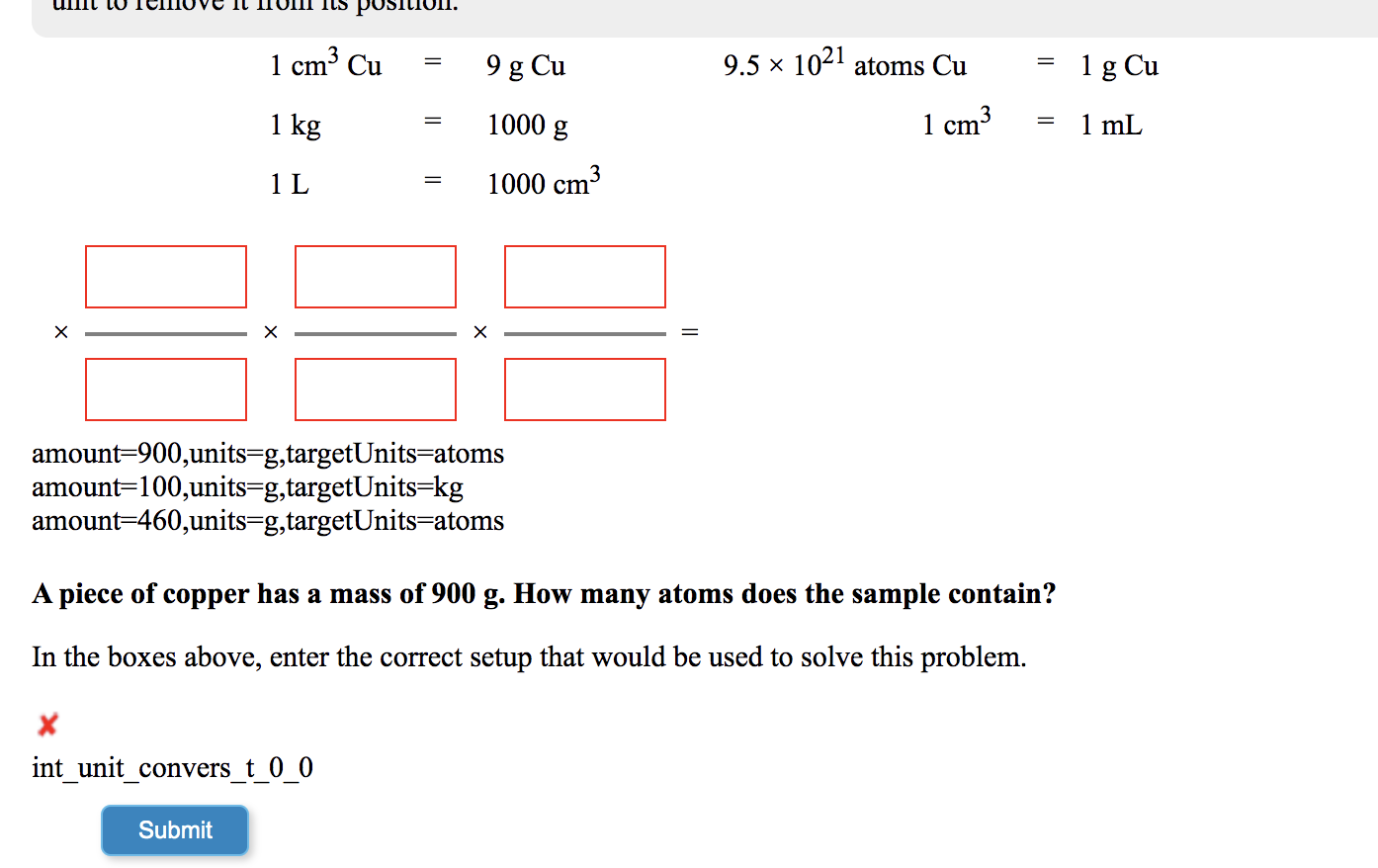 Solved Ils 1 Cm3 Cu 9 G Cu 9 5 X 1021 Atoms Cu 1 G Cu 1 Kg Chegg Com