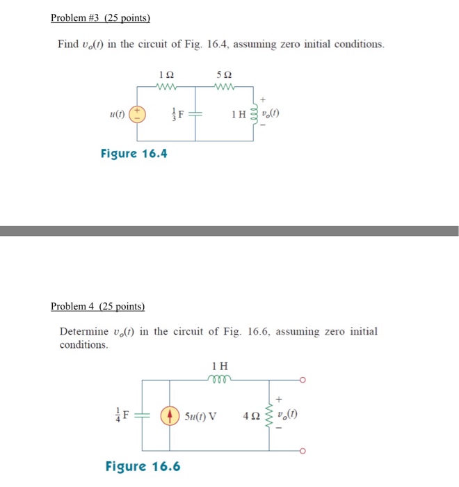 Solved Problem #3 (25 points) Find vo() in the circuit of | Chegg.com