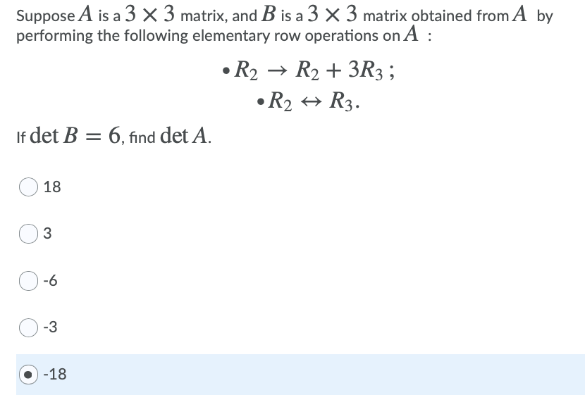 Solved Suppose A is a 3 x 3 matrix, and B is a 3 x 3 matrix | Chegg.com