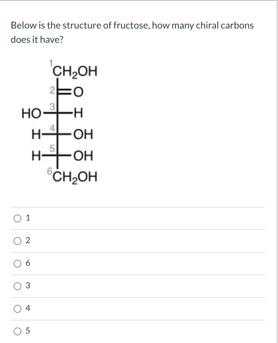 Solved Below Is The Structure Of Fructose How Many Chiral 6609