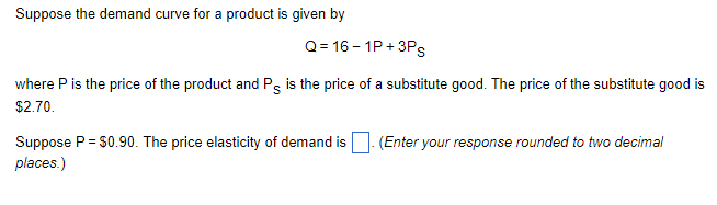 Solved Suppose the demand curve for a product is given by | Chegg.com