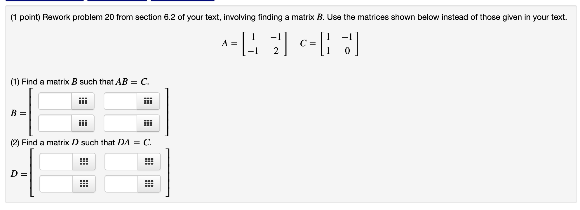 Solved (1 Point) Rework Problem 20 From Section 6.2 Of Your | Chegg.com