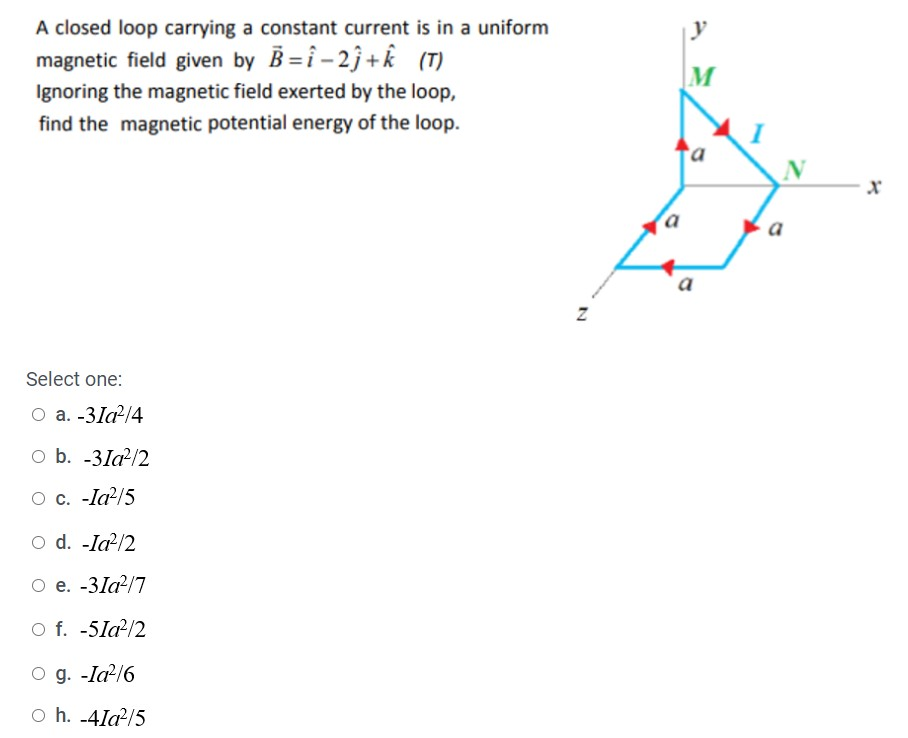 Solved Y A Closed Loop Carrying A Constant Current Is In Chegg Com