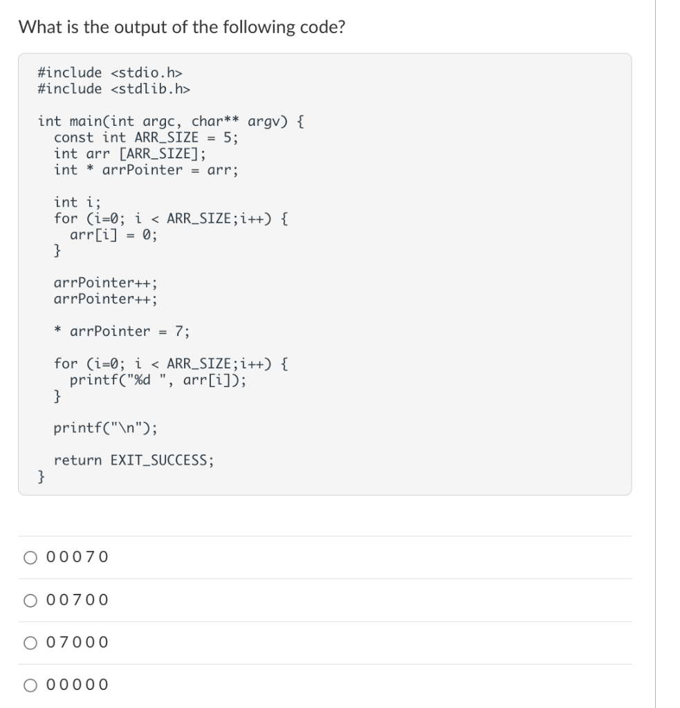 Solved What is the output of the following code? #include | Chegg.com