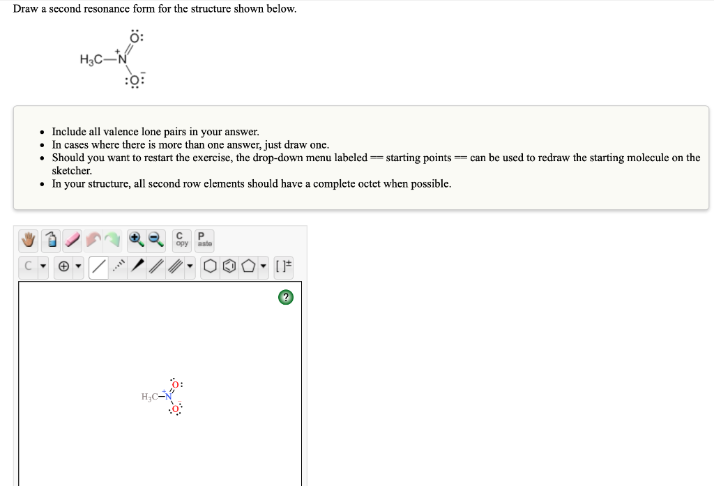 Solved Draw a second resonance form for the structure shown