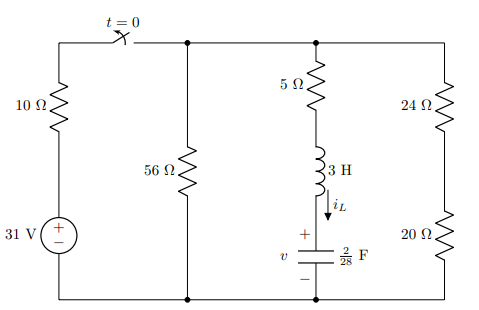 Solved a) Determine v(t) for t 0, simplify the | Chegg.com