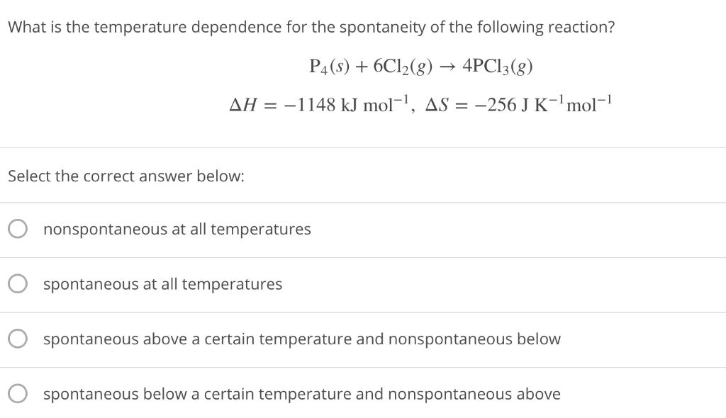 Solved What Is The Temperature Dependence For The | Chegg.com