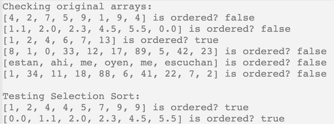 Solved HELP WITH A JAVA IMPLEMENTATION OF SELECTION SORT I | Chegg.com