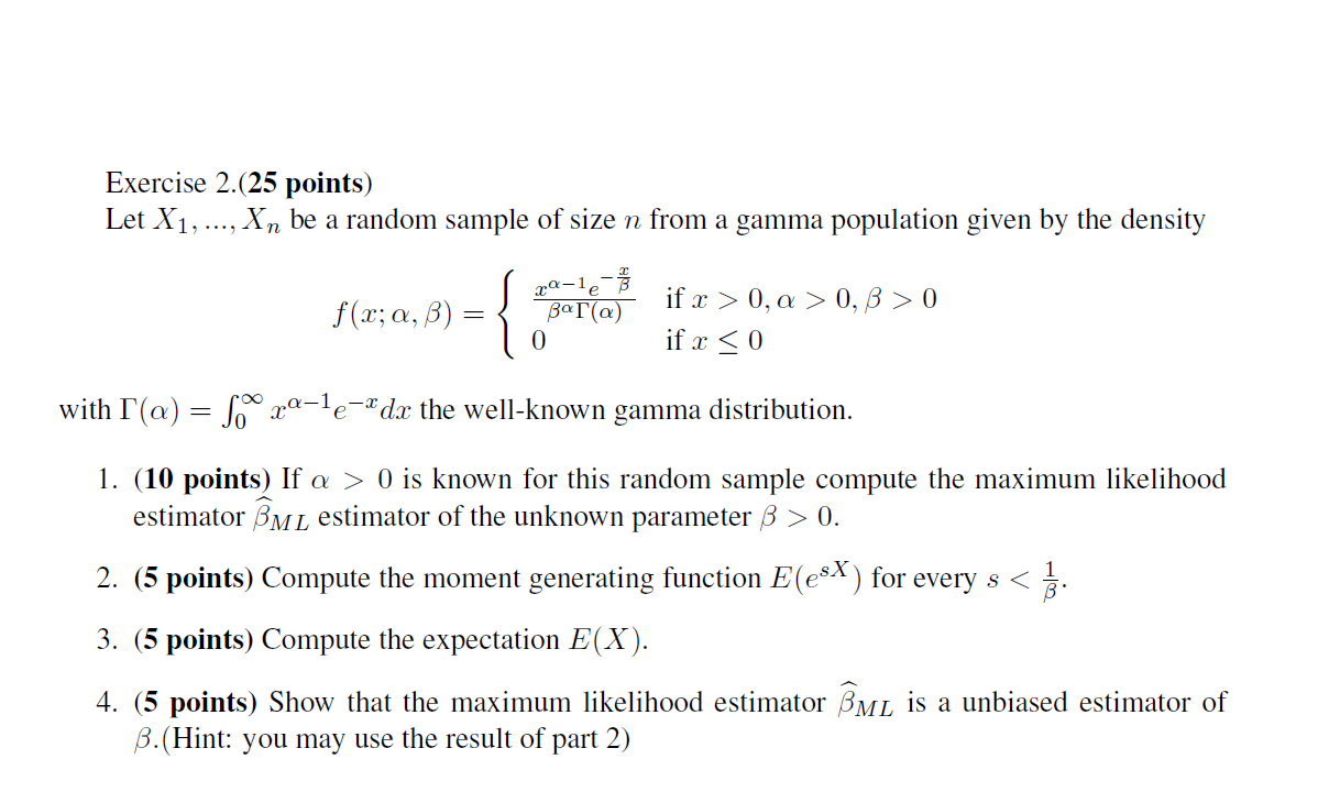 Exercise 2 25 Points Let X1 Be A Random Chegg Com