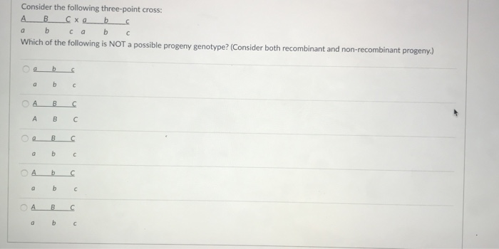 Solved Consider the following three-point cross: Which of | Chegg.com