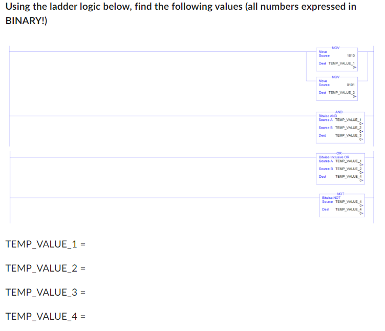 Solved Using The Ladder Logic Below, Find The Following | Chegg.com