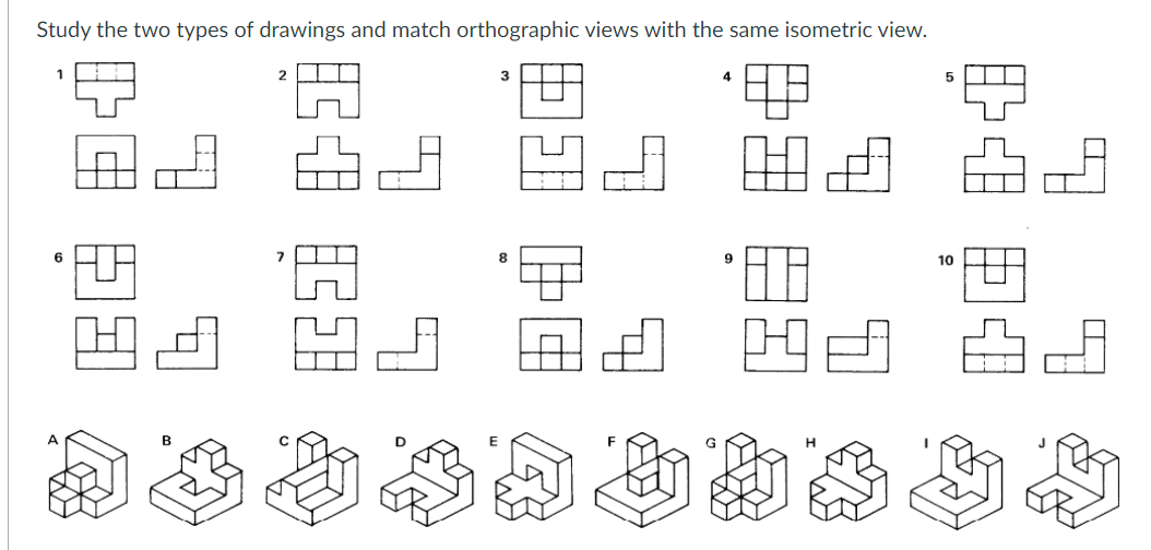 Solved Study the two types of drawings and match