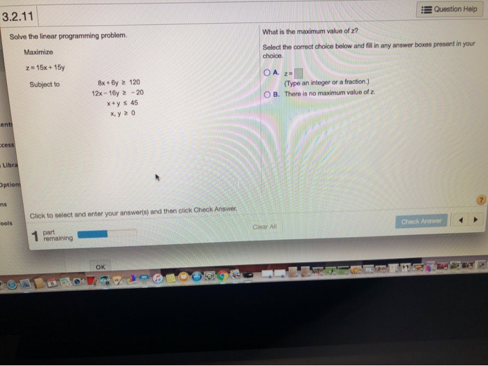 Solved 3.2.11 Question Help Solve the linear programming | Chegg.com