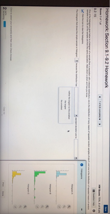 Solved one of the histograms given below is a histogram of a | Chegg.com