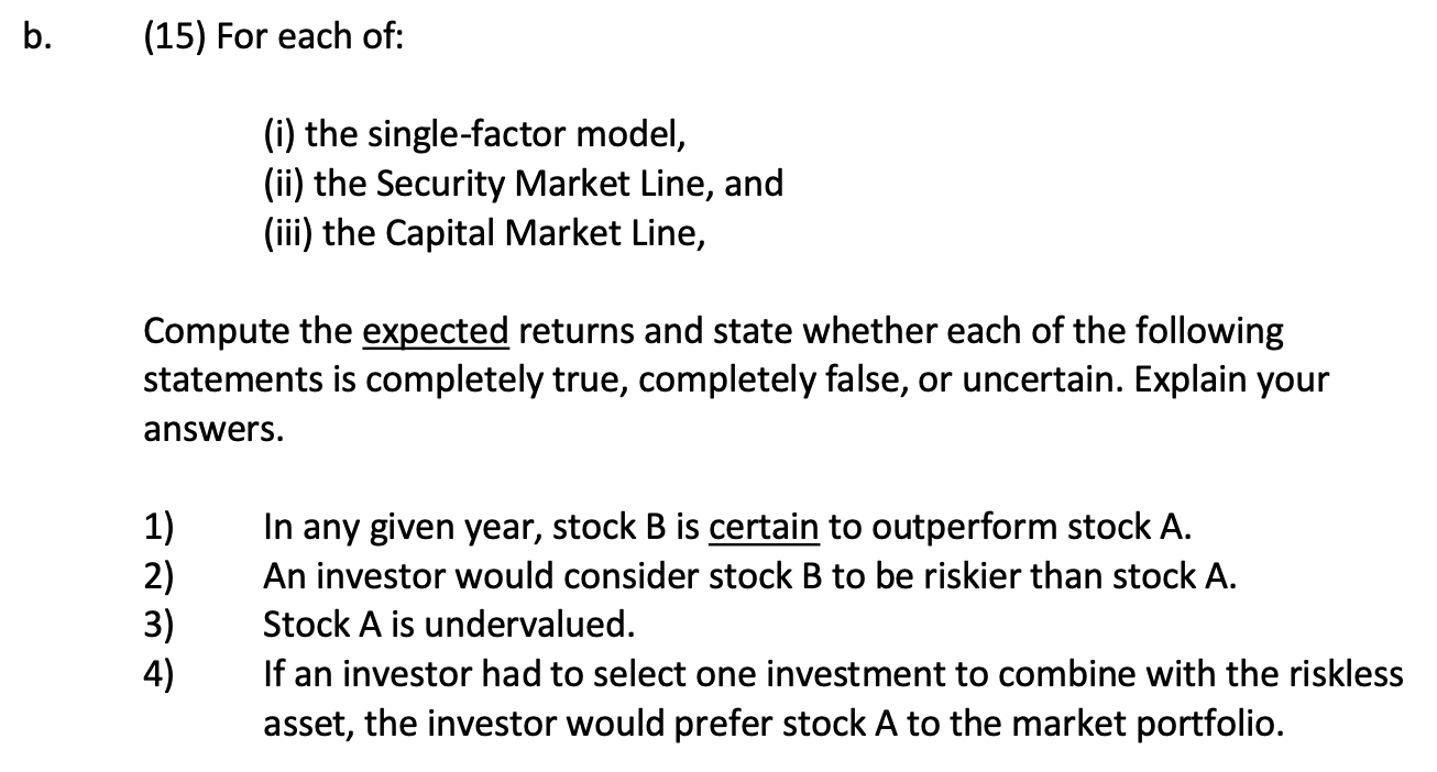 Solved 2 25 You Use The Single Factor Model R 0 Chegg Com