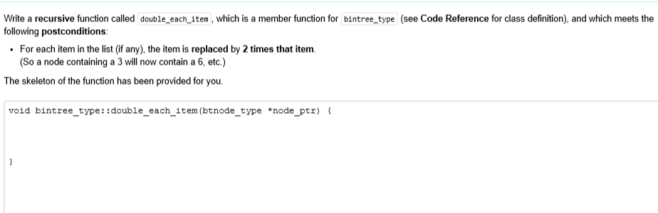 Solved Write a recursive function called double_each_item, | Chegg.com