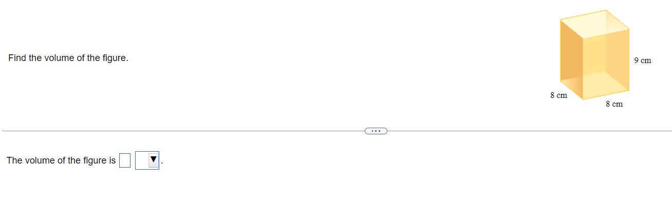 Solved Find the volume of the figure. The volume of the | Chegg.com