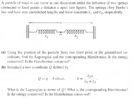 Solved A particle of mass m can move in one dimension under | Chegg.com