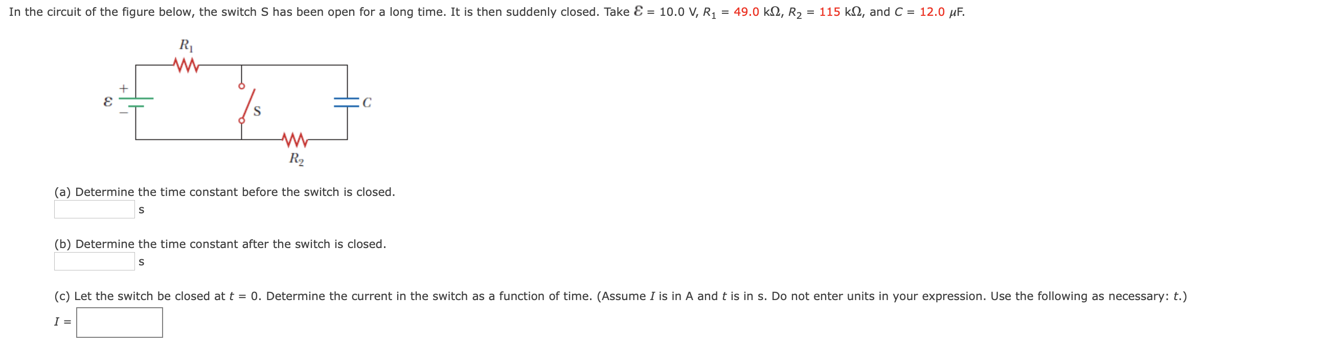 Solved In The Circuit Of The Figure Below, The Switch S Has | Chegg.com