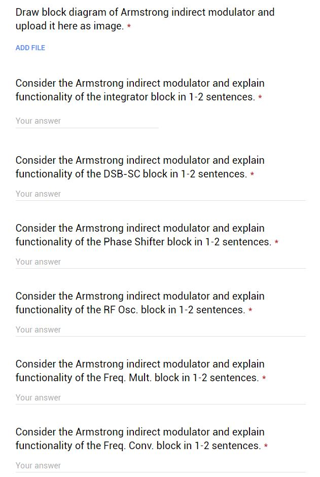 Solved Draw block diagram of Armstrong indirect modulator | Chegg.com