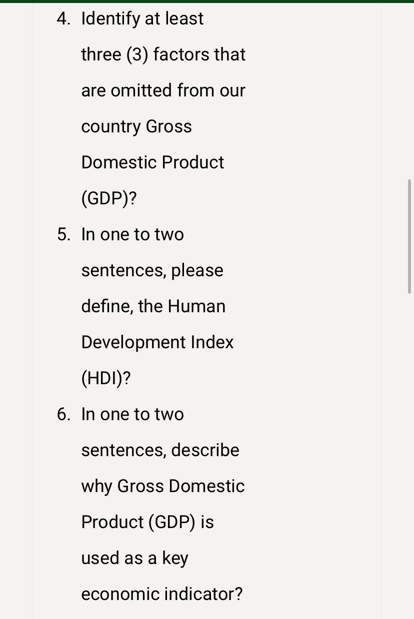 Solved 1 What Does Gross Domestic Product GDP Measure 2 Chegg