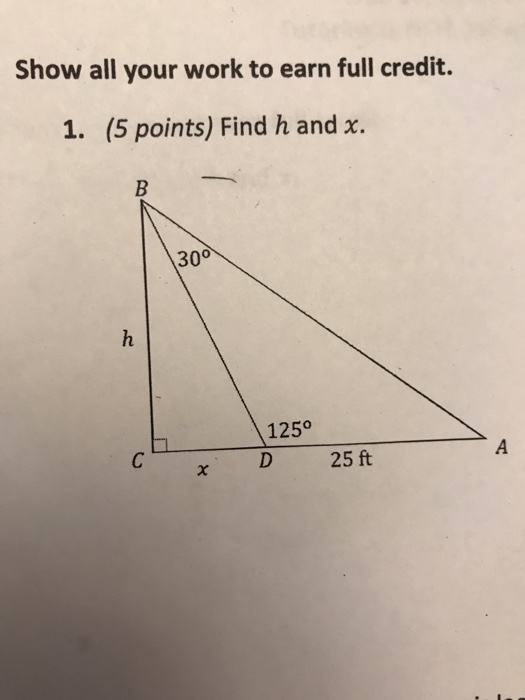 Solved Show all your work to earn full credit. 1. (5 points) | Chegg.com