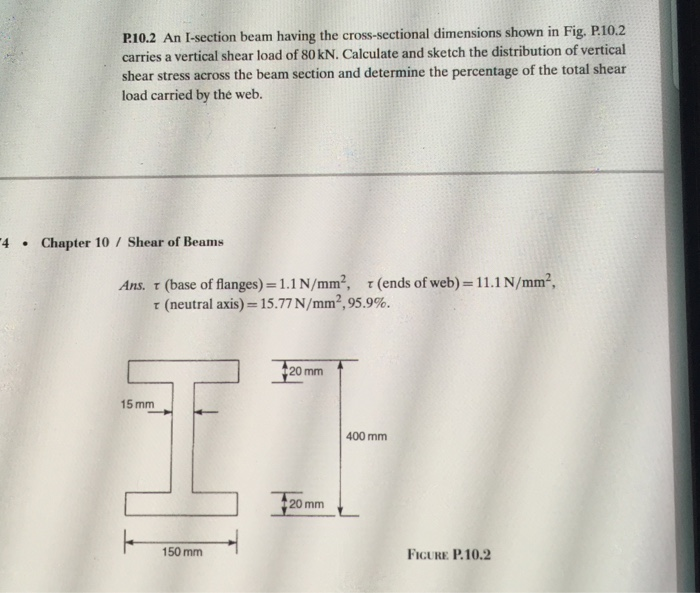 Solved P10.2 An Isection beam having the crosssectional