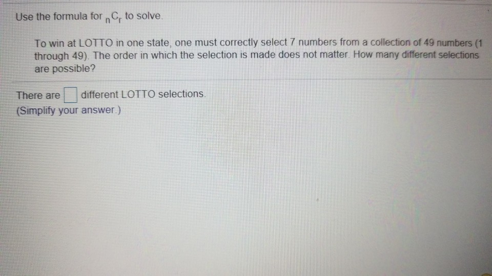 Solved Use the formula for nPr to solve the following