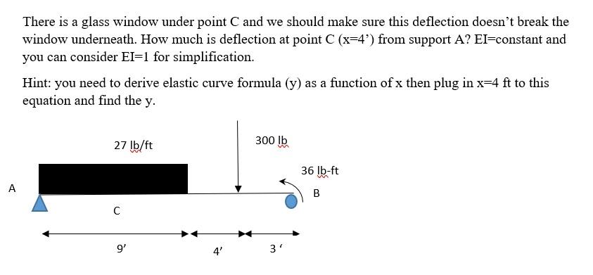 Solved There is a glass window under point C and we should | Chegg.com