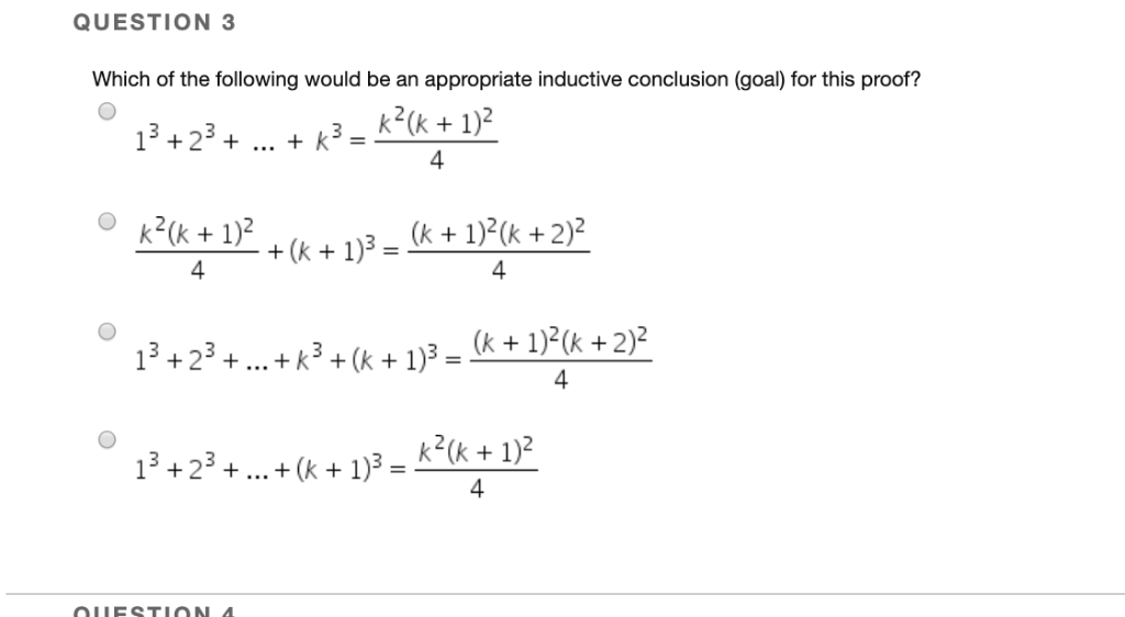 Solved Question 2 What Would The Inductive Hypothesis Be Chegg Com