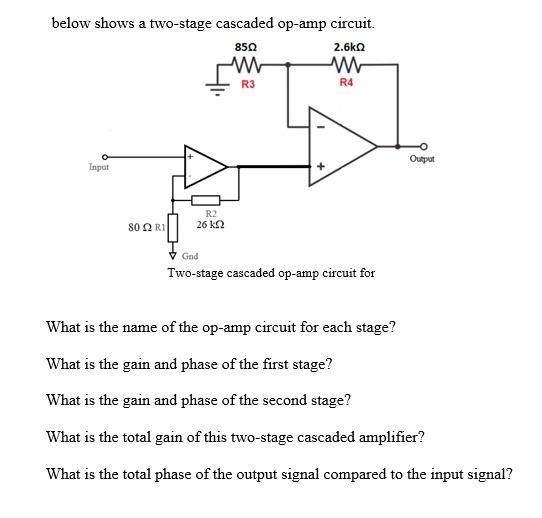 Solved Below Shows A Two-stage Cascaded Op-amp Circuit. 850 | Chegg.com