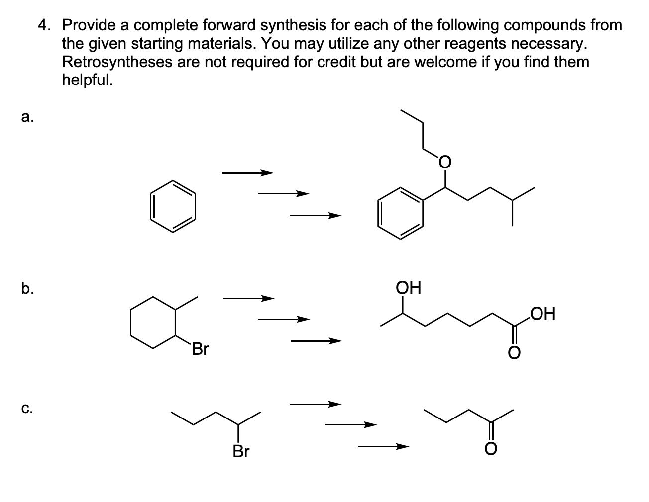 Solved Provide a complete forward synthesis for each of the | Chegg.com