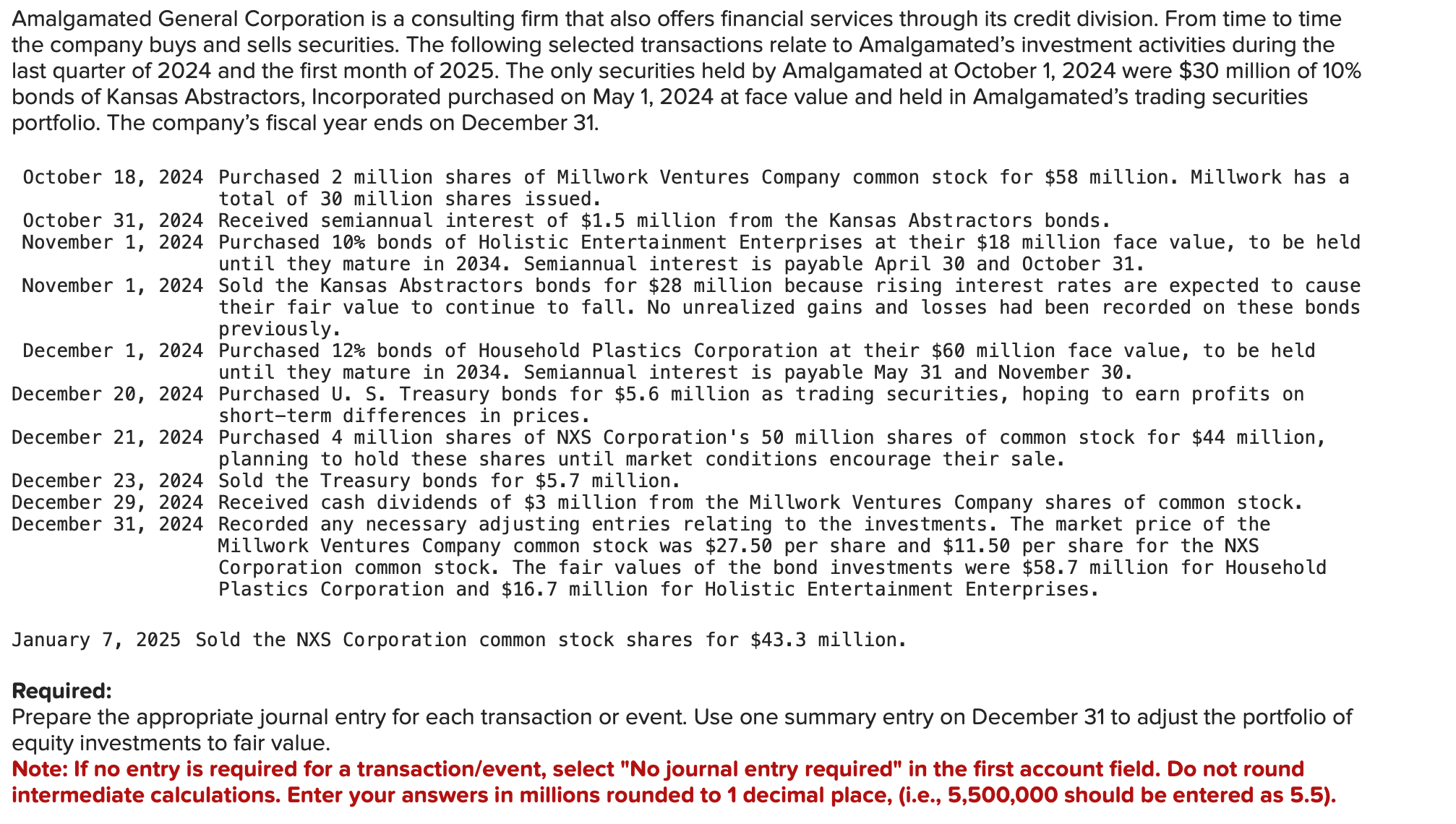 Solved Amalgamated General Corporation is a consulting firm