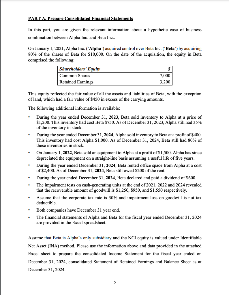 Solved Prepare Consolidated Balance Sheet And Income 7806